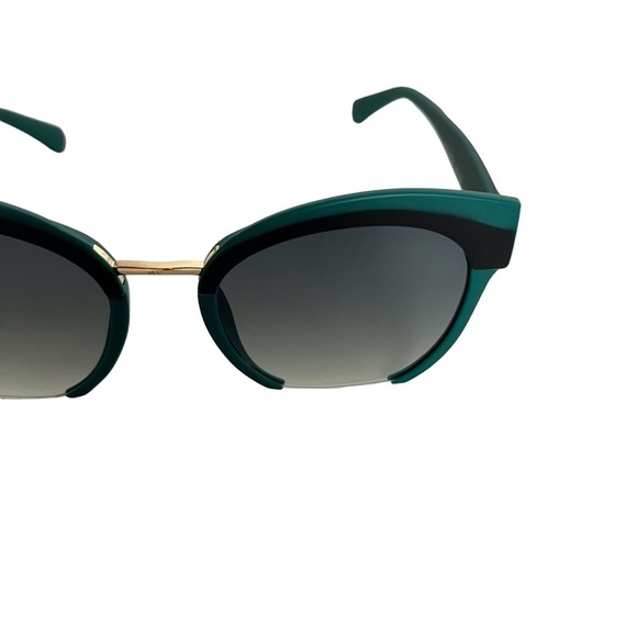 SUN GLASSES SUNGLASSES Green Black Plastic Frame Oversized Shades Beach Summer - Picture 5 of 14